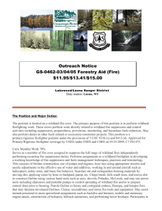 Outreach Notice GS-0462-03/04/05 Forestry Aid (Fire) $11.95/$13.41/$15.00