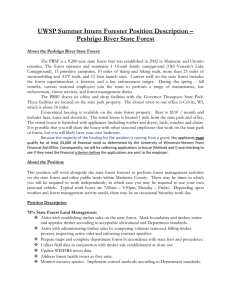 UWSP Summer Intern Forester Position Description – Peshtigo River State Forest