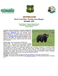 Pack Creek Bear Viewing Area Ranger OUTREACH GS-0499- 3/4/5