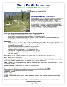 Sierra Pacific Industries Growing forests for our future…  Botanical Survey Technician