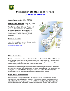 Monongahela National Forest Outreach Notice  May 7 2014