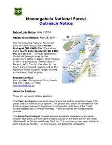 Monongahela National Forest Outreach Notice  May 7 2014