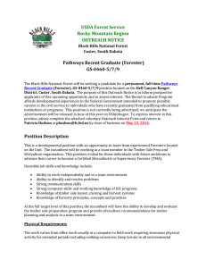 USDA Forest Service Rocky Mountain Region OUTREACH NOTICE Pathways Recent Graduate (Forester)