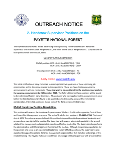 OUTREACH NOTICE  2- Handcrew Supervisor Positions on the PAYETTE NATIONAL FOREST