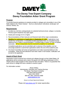 The Davey Tree Expert Company Davey Foundation Arbor Grant Program Purpose