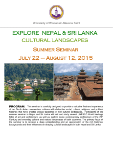 EXPLORE  NEPAL &amp; SRI LANKA Summer Seminar