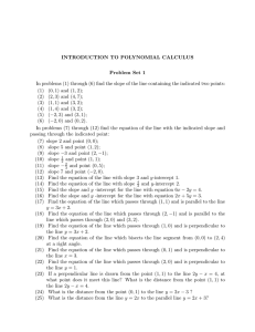INTRODUCTION TO POLYNOMIAL CALCULUS Problem Set 1