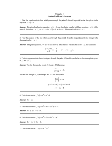 Calculus I Practice Problems 1: Answers