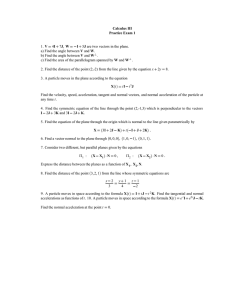 Calculus III Practice Exam 1 W I