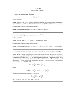 Calculus III Practice Exam 2, Answers Answer