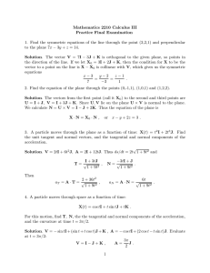Mathematics 2210 Calculus III Practice Final Examination