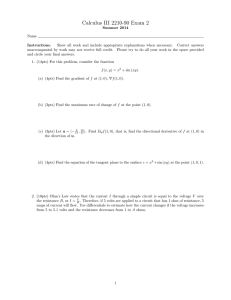 Calculus III 2210-90 Exam 2