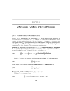 Differentiable Functions of Several Variables CHAPTER 16