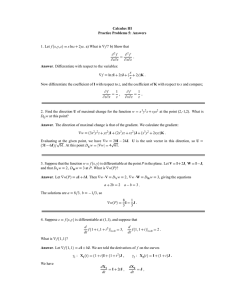 ∂ Calculus III Practice Problems 5: Answers Answer