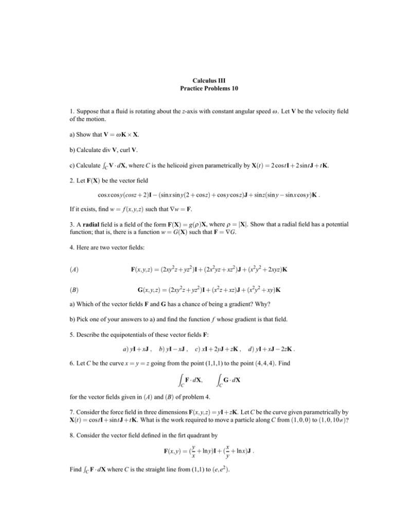 W R Calculus Iii Practice Problems 10