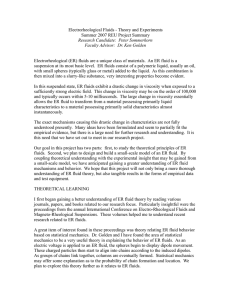 Electrorheological Fluids - Theory and Experiments Summer 2007 REU Project Summary
