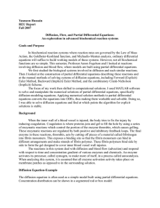 Yasmeen Hussain REU Report Fall 2007 Diffusion, Flow, and Partial Differential Equations: