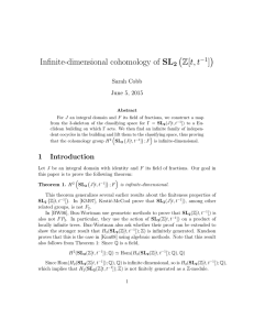 Infinite-dimensional cohomology of SL ] Z[t, t