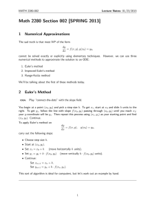 Math 2280 Section 002 [SPRING 2013] 1 Numerical Approximations
