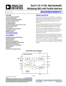 Dual 8-/10-/12-Bit, High Bandwidth, Multiplying DACs with Parallel Interface / AD5428