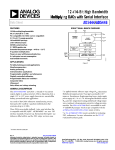 12-/14-Bit High Bandwidth Multiplying DACs with Serial Interface /