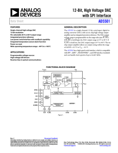 12-Bit, High Voltage DAC with SPI Interface AD5501 Data Sheet