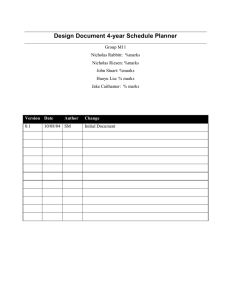 Design Document 4-year Schedule Planner