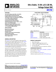 Ultra Stable, 16-Bit ±0.5 LSB INL, Voltage Output DAC AD5760 Data Sheet