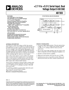 a +2.7 V to +5.5 V, Serial Input, Dual AD7303