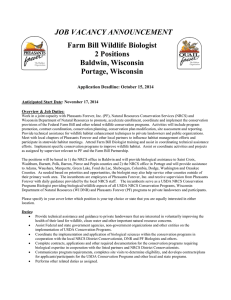 JOB VACANCY ANNOUNCEMENT Farm Bill Wildlife Biologist 2 Positions