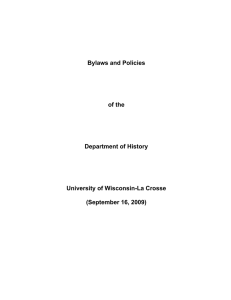 Bylaws and Policies of the Department of History