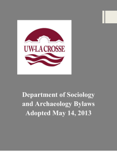 Department of Sociology and Archaeology Bylaws Adopted May 14, 2013