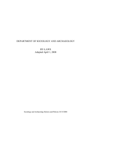 DEPARTMENT OF SOCIOLOGY AND ARCHAEOLOGY  BY-LAWS Adopted April 1, 2008