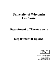 University of Wisconsin La Crosse  Department of Theatre Arts