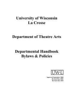 University of Wisconsin La Crosse  Department of Theatre Arts