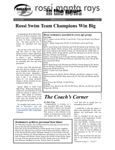 Rossi Swim Team Champions Win Big