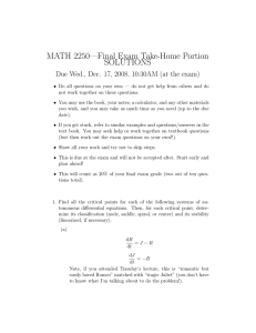 MATH 2250—Final Exam Take-Home Portion SOLUTIONS