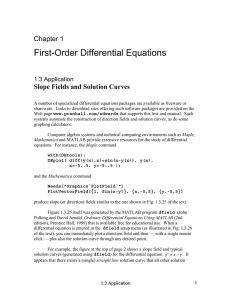First-Order Differential Equations  Chapter 1 Slope Fields and Solution Curves
