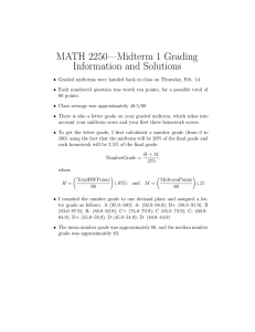 MATH 2250—Midterm 1 Grading Information and Solutions