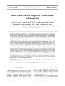 Multi-scale analysis of species–environment relationships *, Judi E. Hewitt Simon F. Thrush