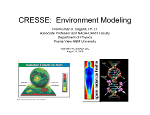 CRESSE:  Environment Modeling