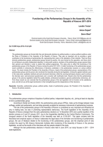 Functioning of the Parliamentary Groups in the Assembly of the