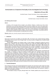 Communication as a Component of the Quality of Life in... Mediterranean Journal of Social Sciences Mateja Berÿan, RN, spec, MSN