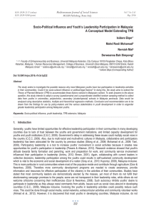 Socio-Political Influence and Youth’s Leadership Participation in Malaysia: