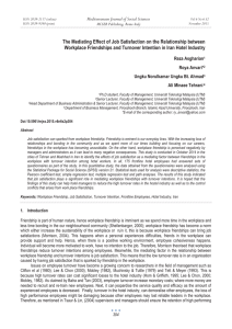 The Mediating Effect of Job Satisfaction on the Relationship between