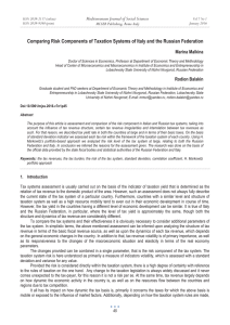 Comparing Risk Components of Taxation Systems of Italy and the... Mediterranean Journal of Social Sciences Marina Malkina MCSER Publishing, Rome-Italy