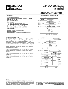 a +3.3 V/+5 V Multiplying 12-Bit DACs AD7943/AD7945/AD7948