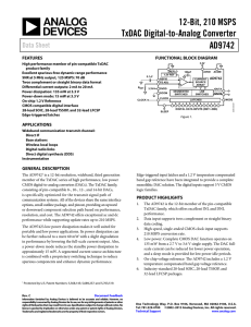 12-Bit, 210 MSPS TxDAC Digital-to-Analog Converter AD9742 Data Sheet