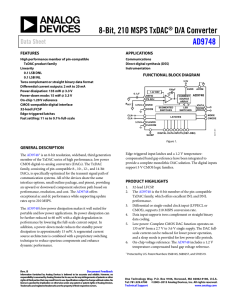 8-Bit, 210 MSPS TxDAC D/A Converter AD9748 Data Sheet