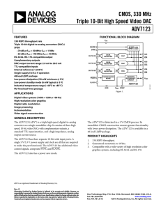 CMOS, 330 MHz Triple 10-Bit High Speed Video DAC ADV7123